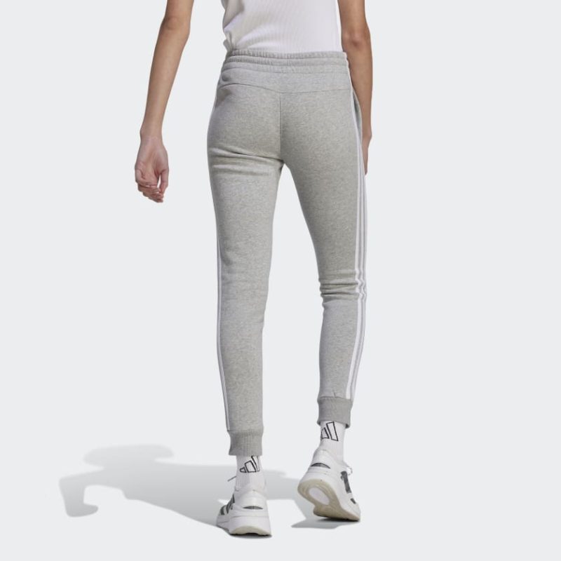 Essentials 3 Stripes Fleece Pants Grey IL3282 23 hover model