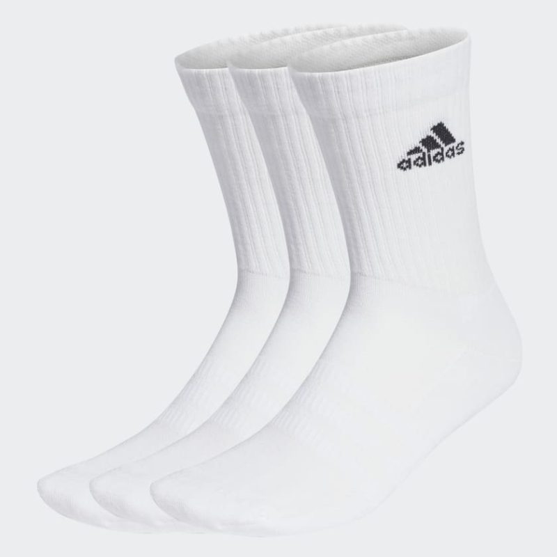 adidas cushioned crew 3 pairs white socks 918736