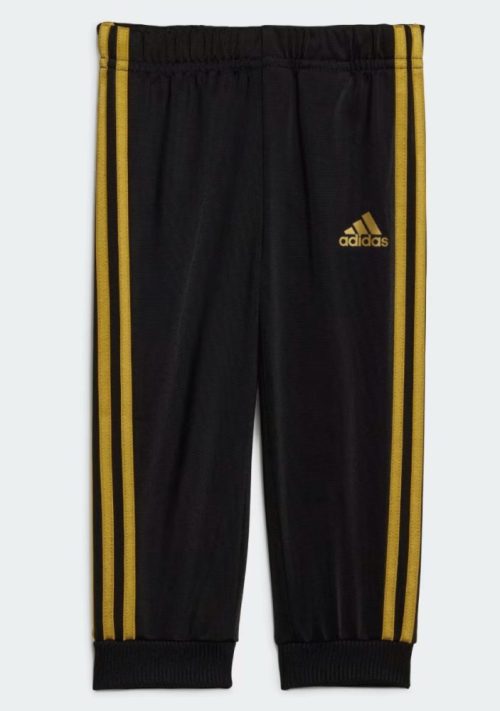 adidas infants essentials shiny hooded tracksuit blackgold 629832