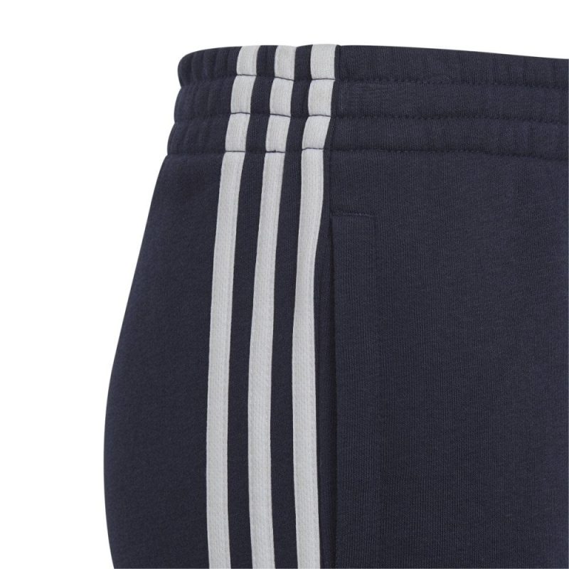 adidas junior 3 stripe fleece navy trackpants 200495