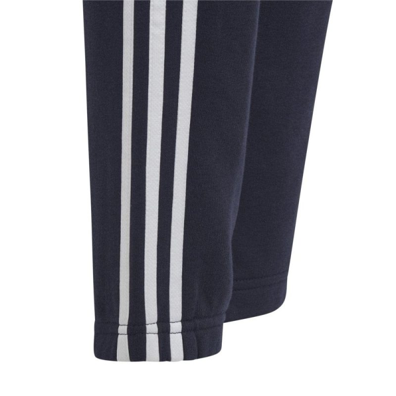 adidas junior 3 stripe fleece navy trackpants 490816