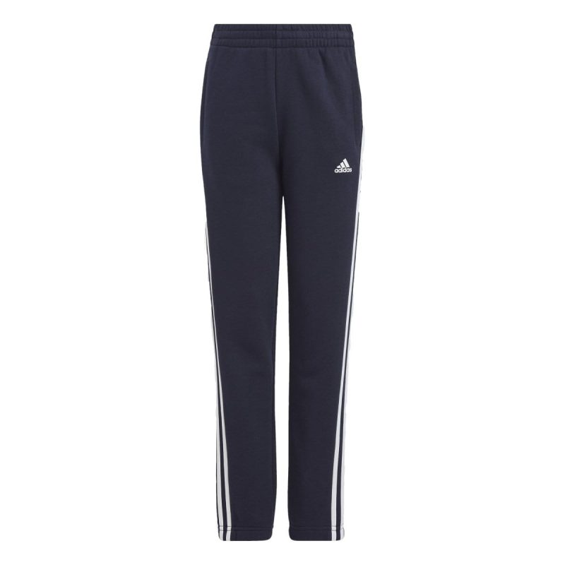 adidas junior 3 stripe fleece navy trackpants 692768