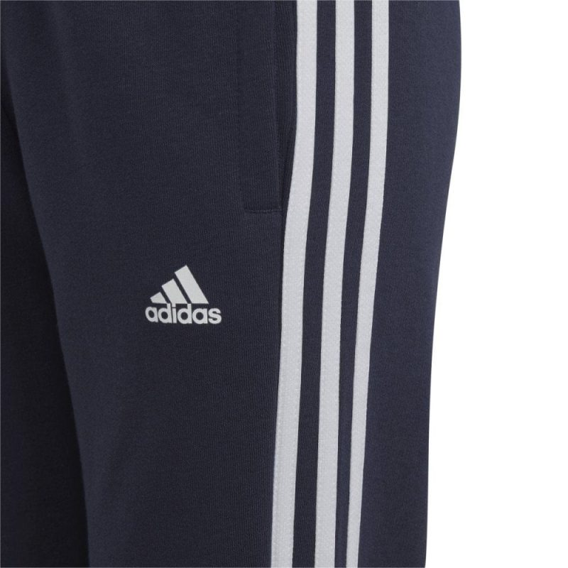 adidas junior 3 stripe fleece navy trackpants 732128