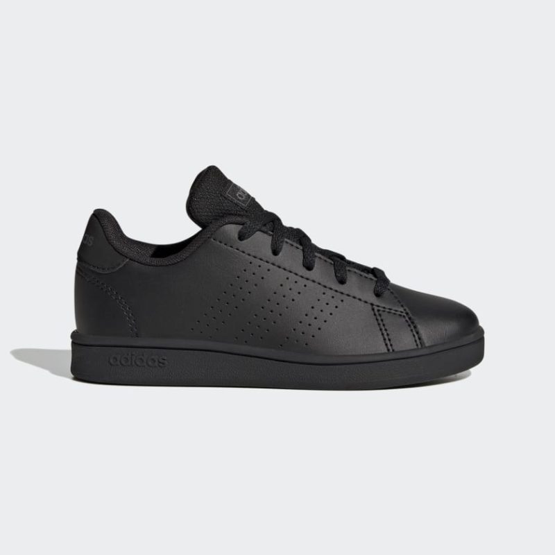 adidas junior advantage lifestyle court lace triple black shoe 306290