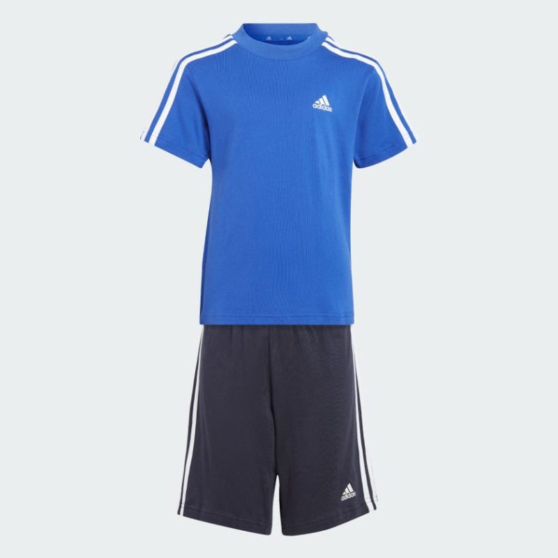 adidas junior essentials 3 stripes blue set 656332