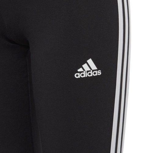 adidas junior essentials 3 stripes cotton black tights 275566