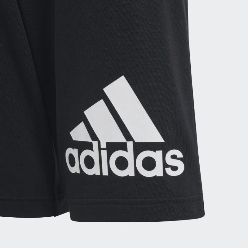 adidas junior essentials big logo cotton black shorts 117790