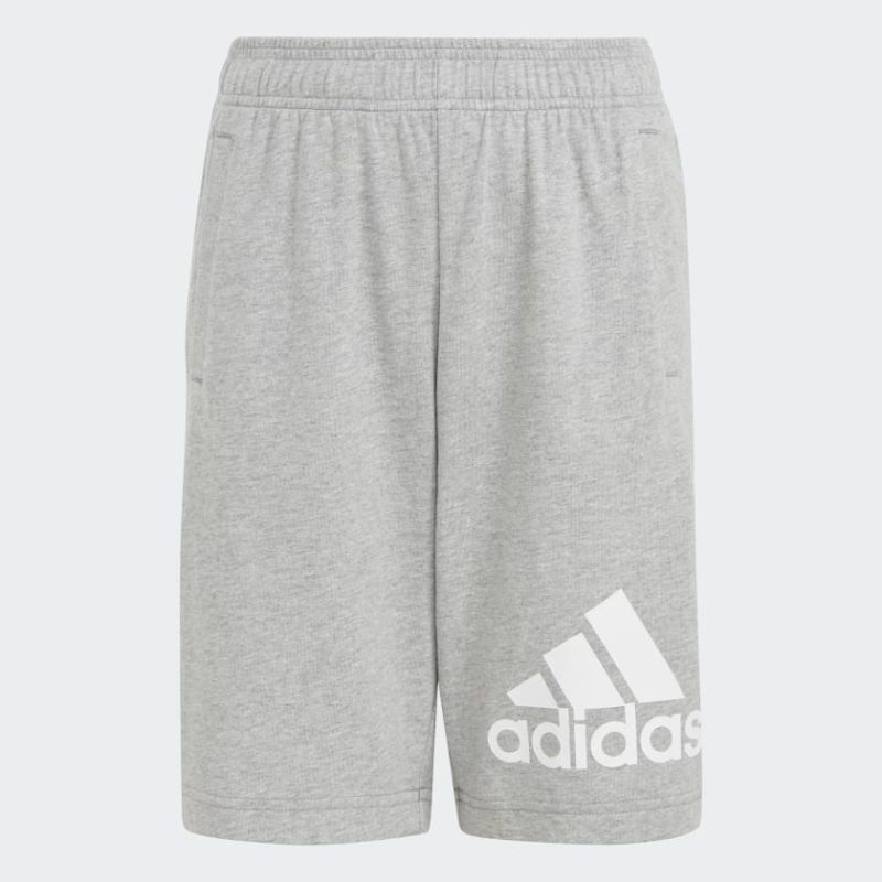 adidas junior essentials big logo cotton grey shorts 753335