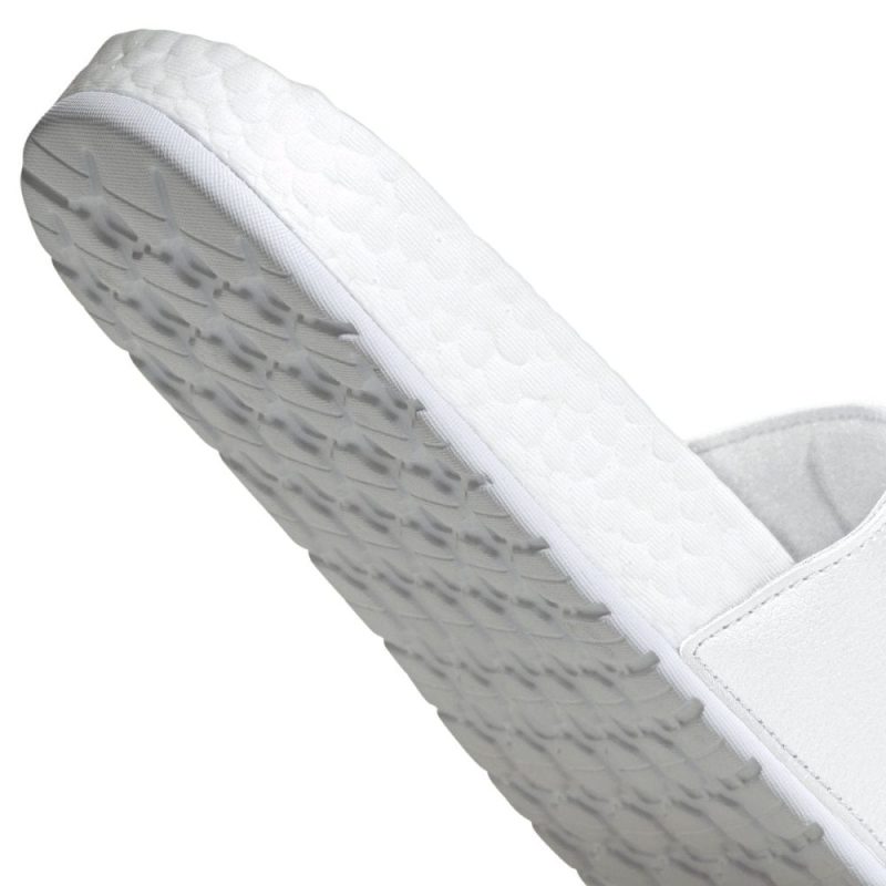 adidas mens adilette boost white slides 114039