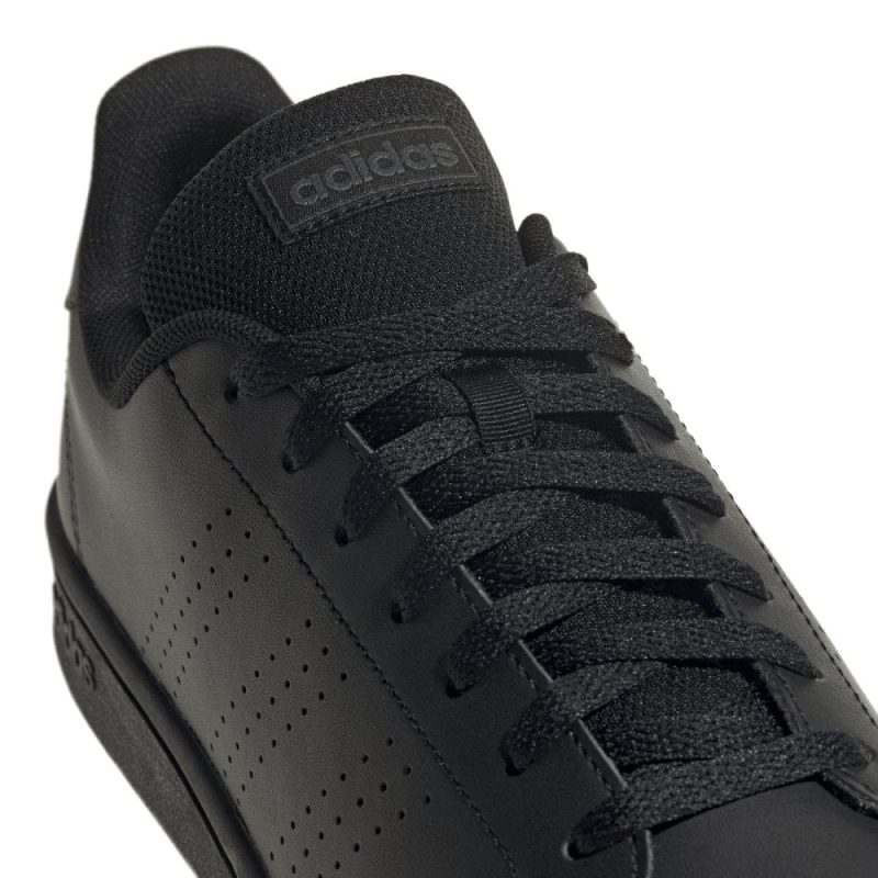 adidas mens advantage base court lifestyle triple black shoes 889035