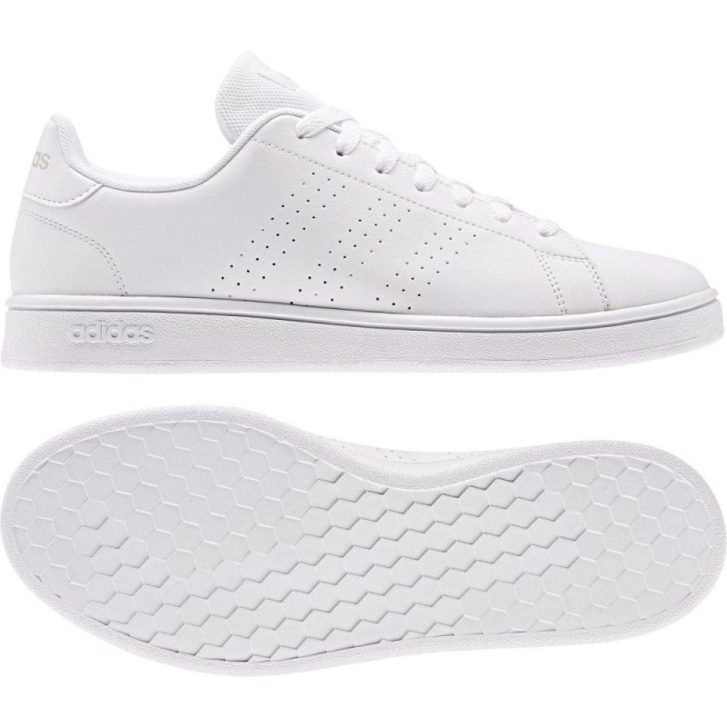 adidas mens advantage base triple white shoe 383295