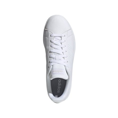 adidas mens advantage base triple white shoe 480258