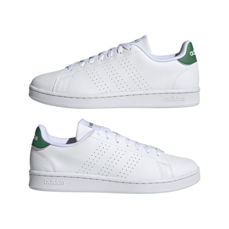 adidas mens advantage whitegreen shoe 686684