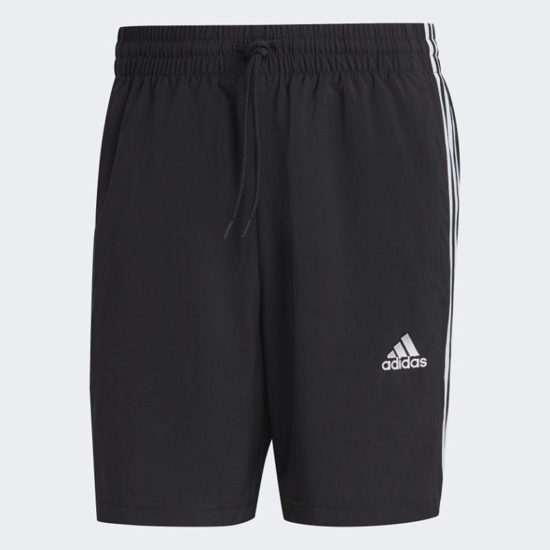 adidas mens aeroready essentials chelsea 3 stripes black shorts 337541