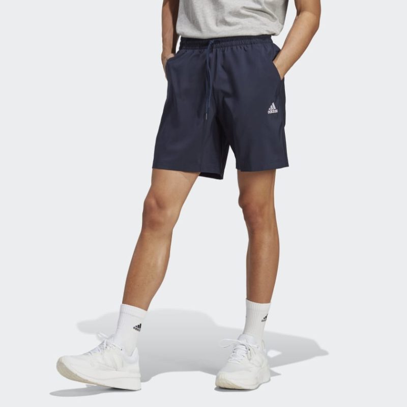 adidas mens aeroready essentials chelsea small logo navy shorts 772046