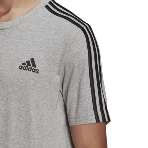 adidas mens essentials 3 stripes grey tee 230182