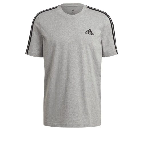 adidas mens essentials 3 stripes grey tee 723268