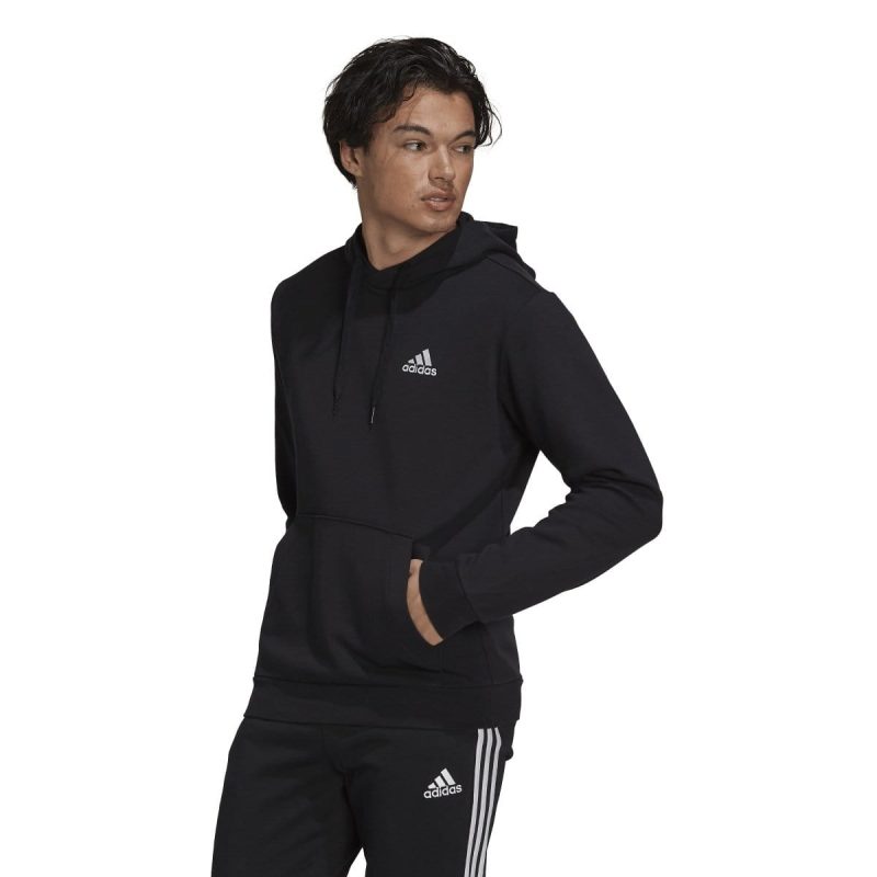 adidas mens essentials fleece black hoodie 593511