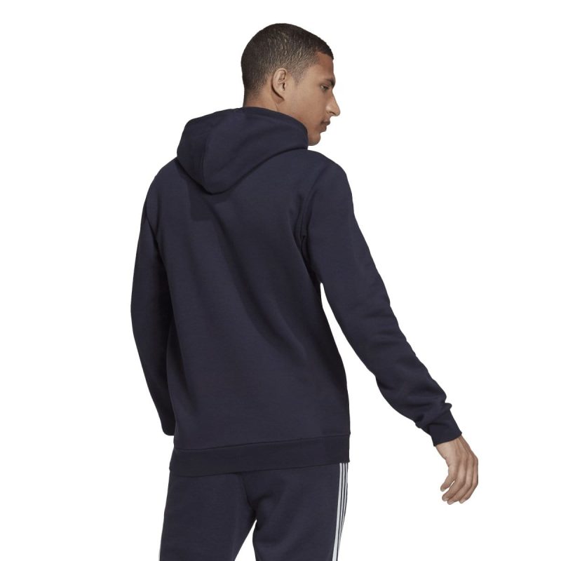 adidas mens essentials fleece navy hoodie 973569