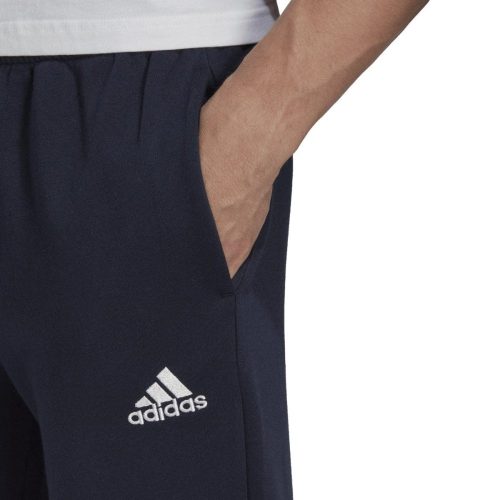 adidas mens essentials fleece regular tapered navy trackpants 765578