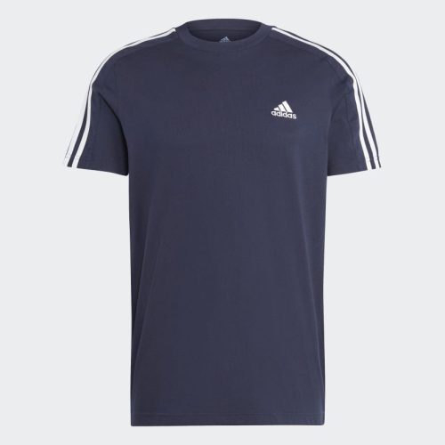 adidas mens essentials single jersey 3 stripes navy tee 129140