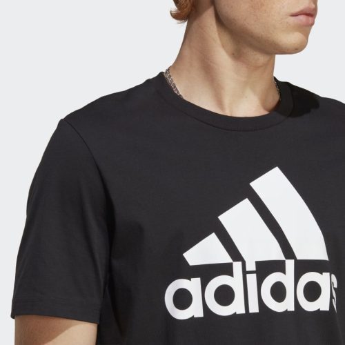 adidas mens essentials single jersey big logo black tee 315334