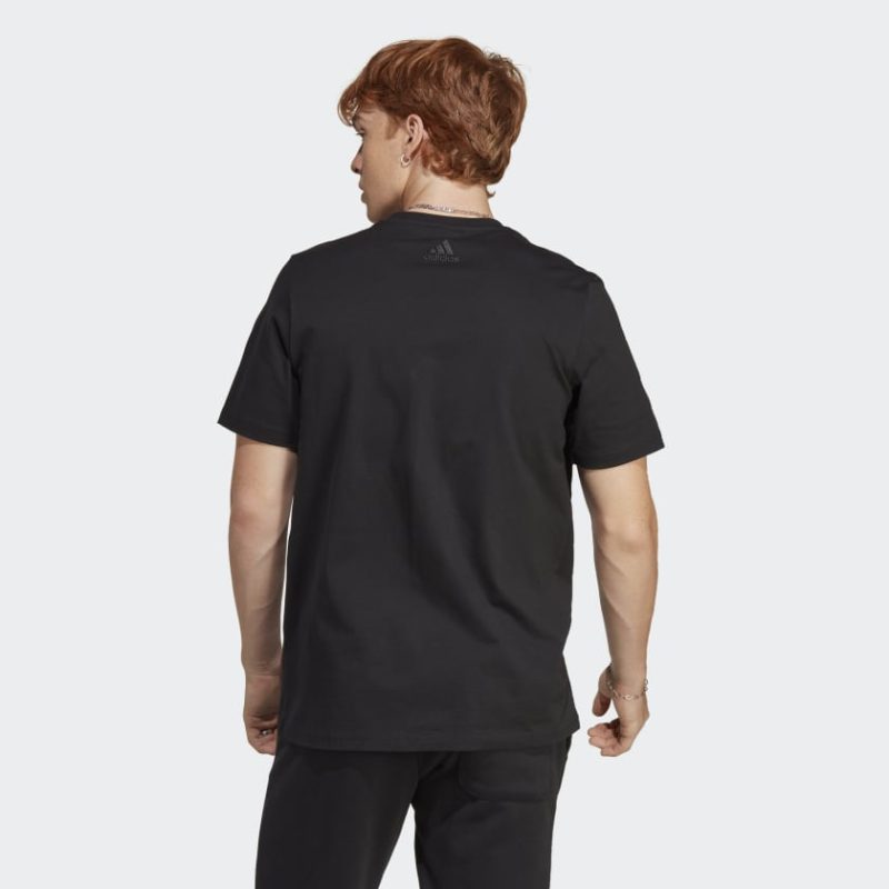 adidas mens essentials single jersey big logo black tee 318575