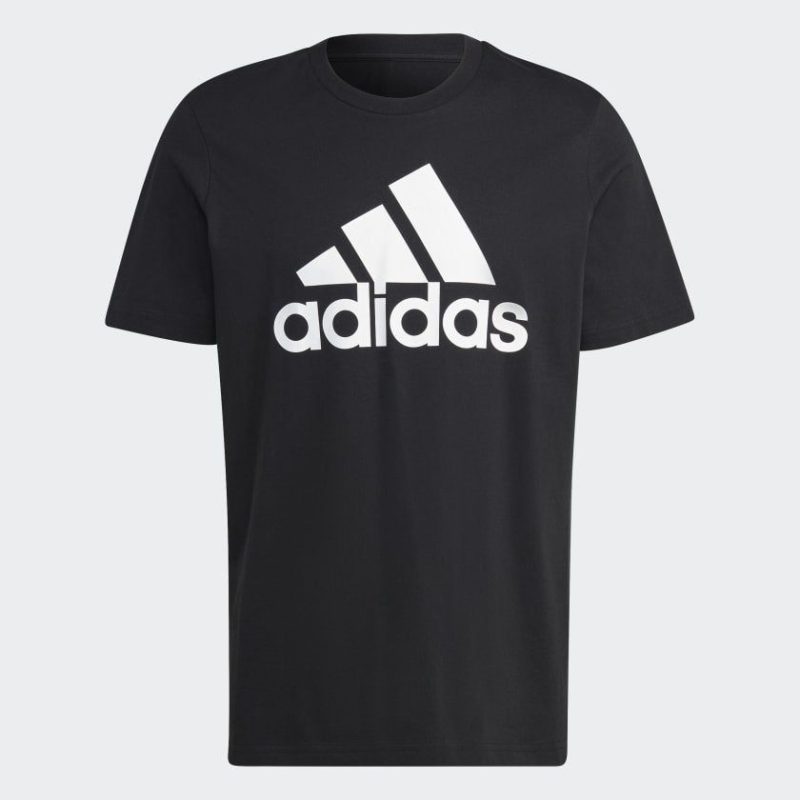 adidas mens essentials single jersey big logo black tee 506297