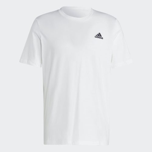 adidas mens essentials single jersey embroidered small logo white tee 539964