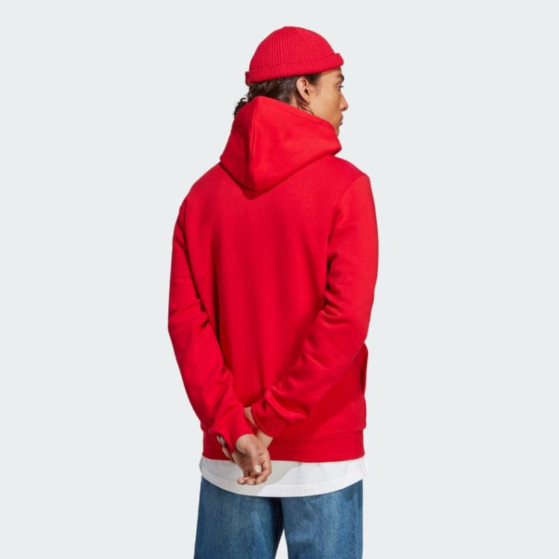 adidas mens feelcozy red hoodie 279214