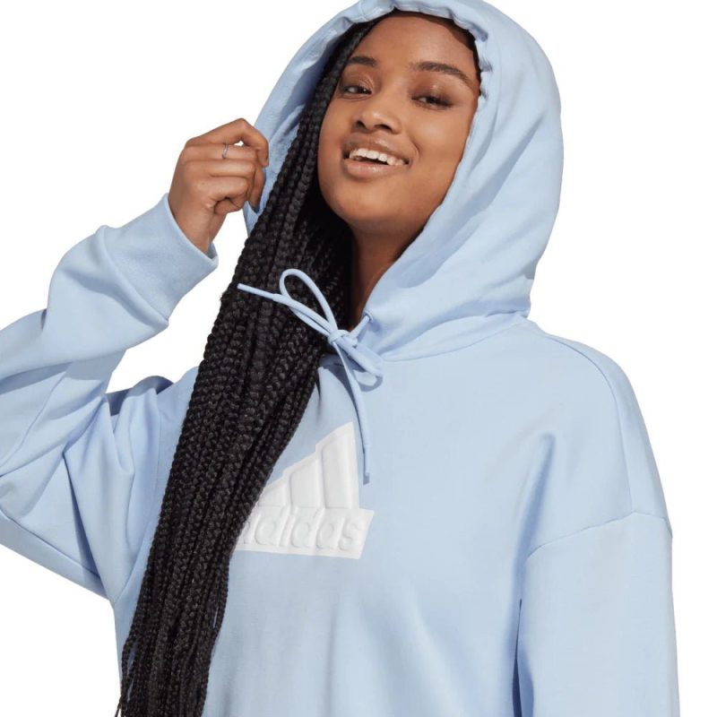 adidas womens badge of sport blue hoodie 168891