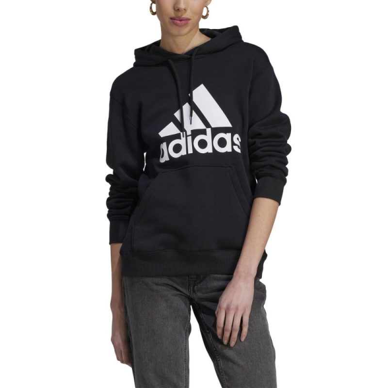 adidas womens big logo fleece hood black 421539