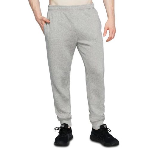 asics mens fleece cuff grey heather trackpants 250779