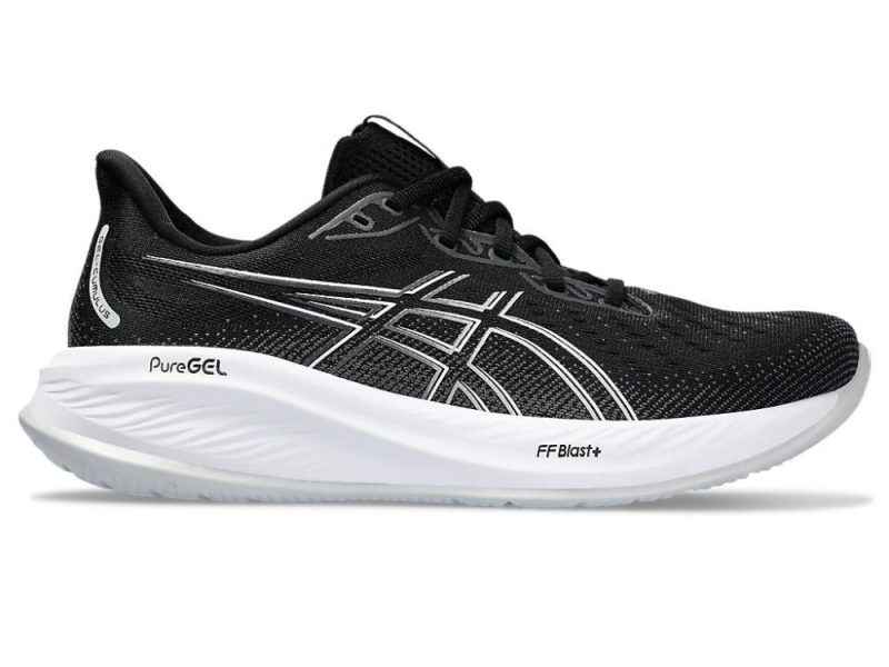 asics mens gel cumulus 26 4e extra wide blacksilver 311936