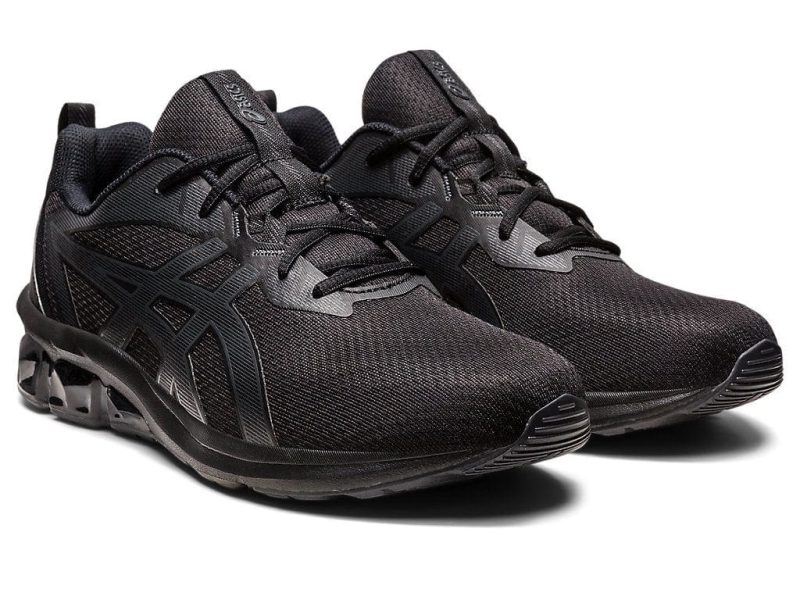 asics mens gel quantum 90 iv triple black running shoes 419177