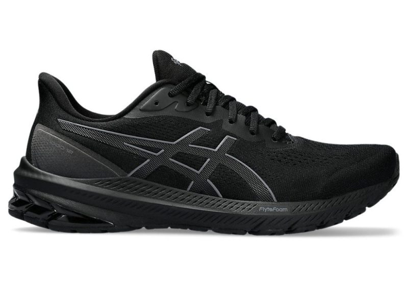 asics mens gt 1000 12 blackgrey shoe 329118