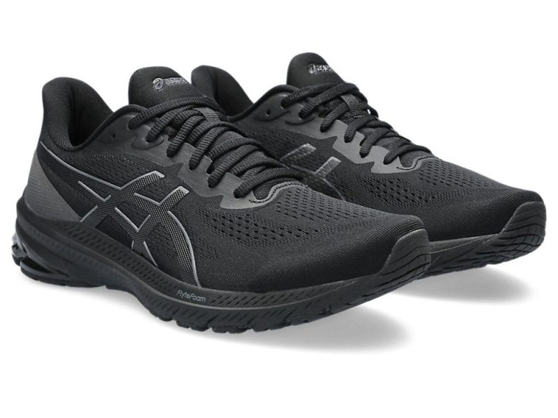 asics mens gt 1000 12 blackgrey shoe 860527