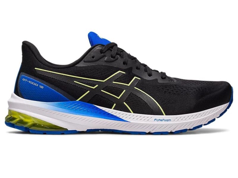 asics mens gt 1000 12 blackyellow shoes 975997