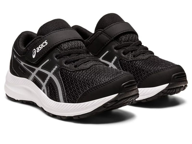 asics toddlers contend 8 blackwhite shoes 429687