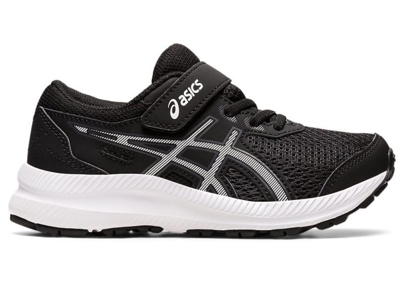 asics toddlers contend 8 blackwhite shoes 602149