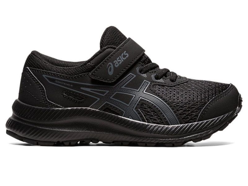 asics toddlers contend 8 triple black running shoe 129475