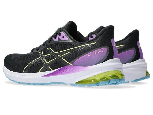 asics womens gt 1000 12 blackglow yellow shoe 552814