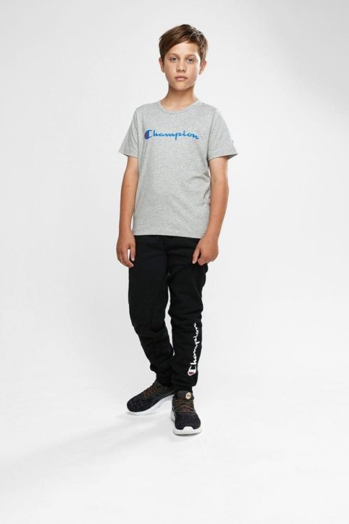 champion junior script black trackpants 843332