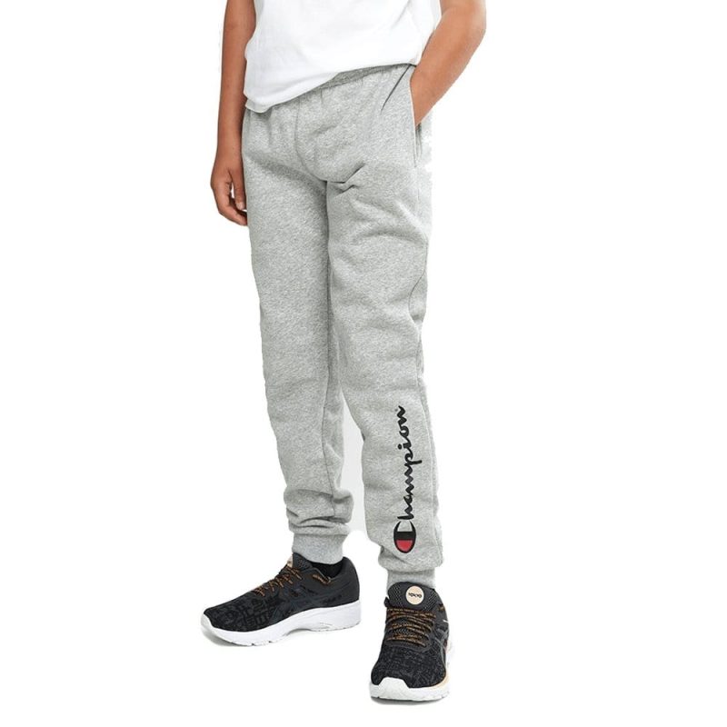 champion junior script grey trackpants 602445