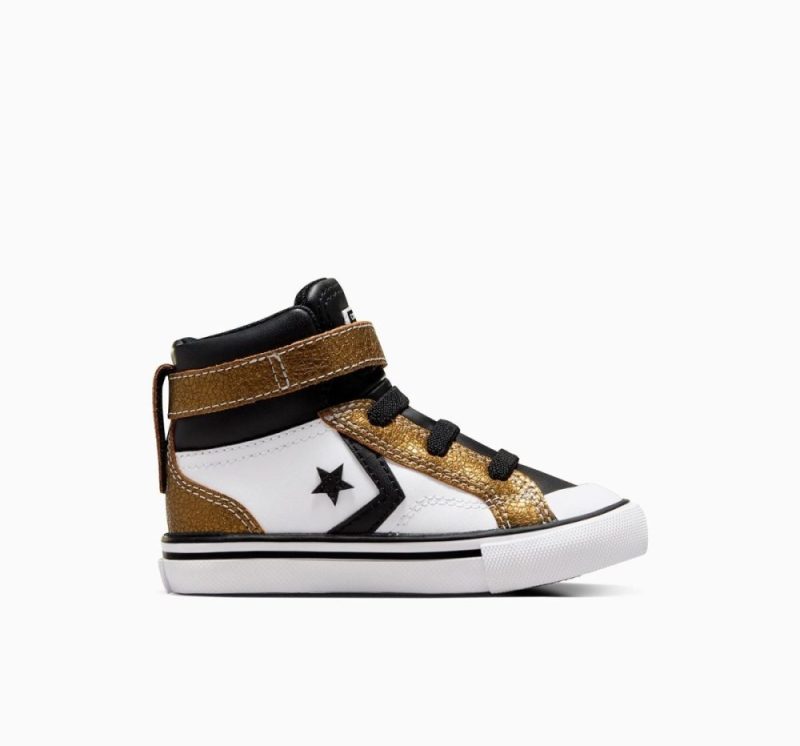 converse infants pro blaze strap high top whitegold shoes 720074