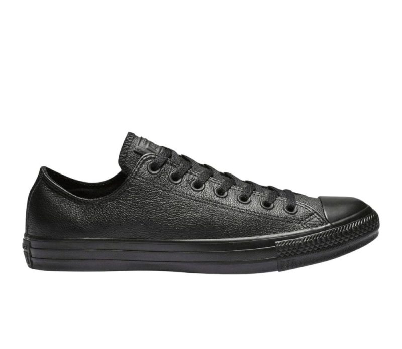 converse mens chuck taylor all star low top triple black leather shoe 416184