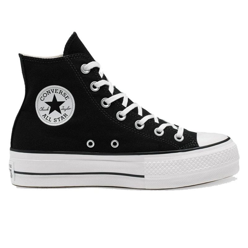 converse womens chuck taylor all star lift high top platform black shoe 146812