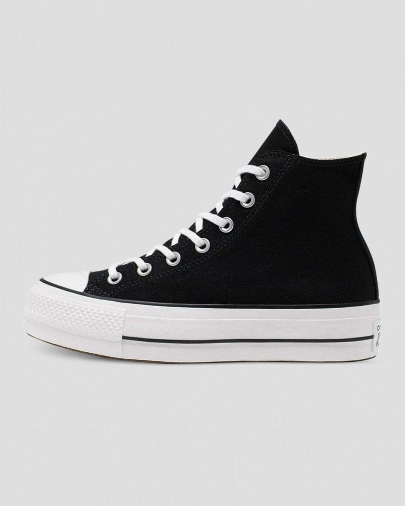 converse womens chuck taylor all star lift high top platform black shoe 873270