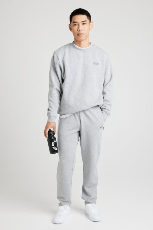 insport mens aspen grey trackpants open leg 395436