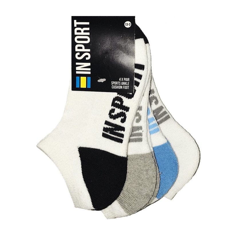 insport toddlers 4 pack sports ankle cushion socks 13 3 394362